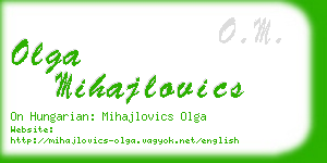 olga mihajlovics business card